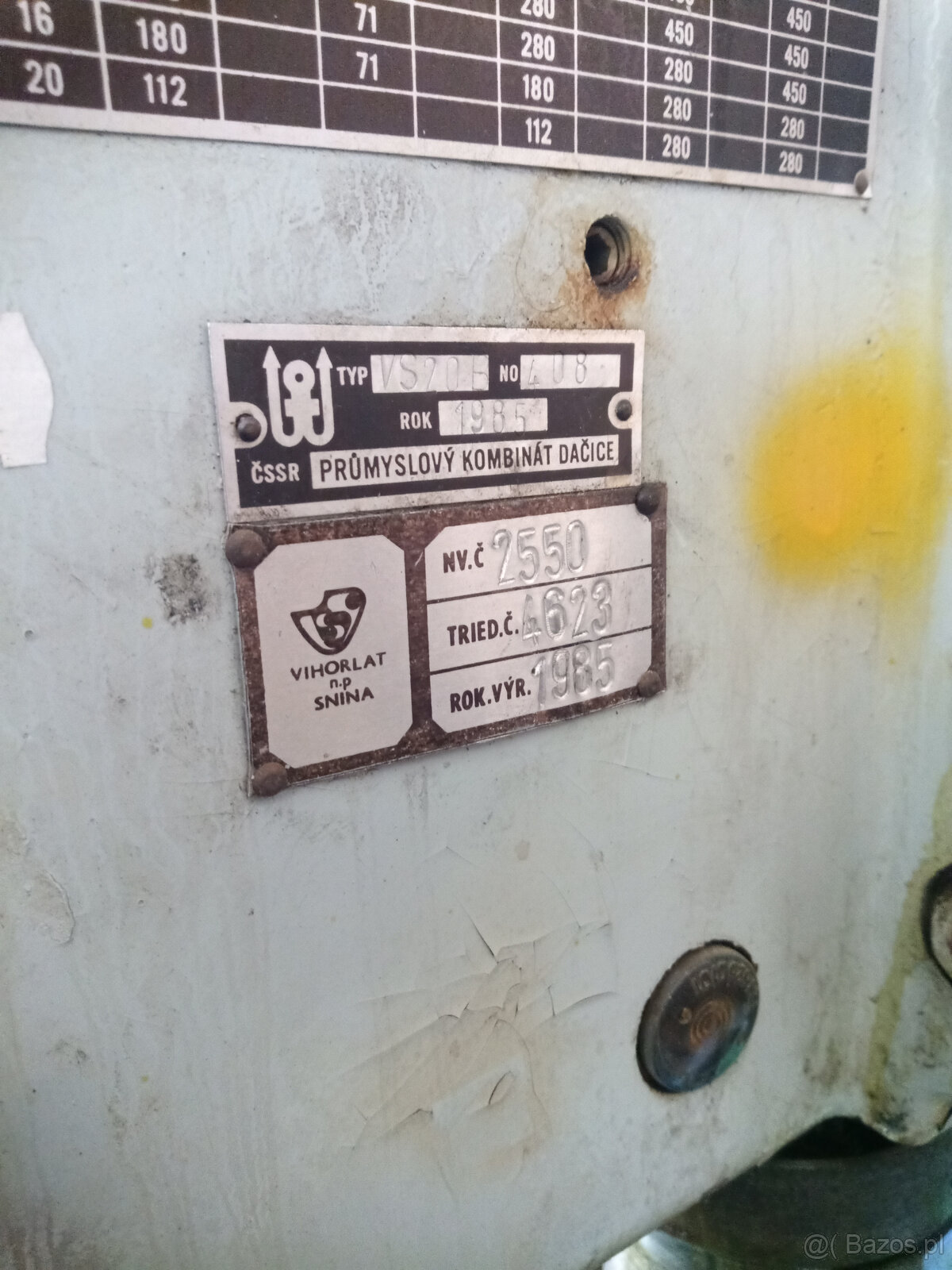 wiertarka stojanowa, TOS typ VS20 - 3