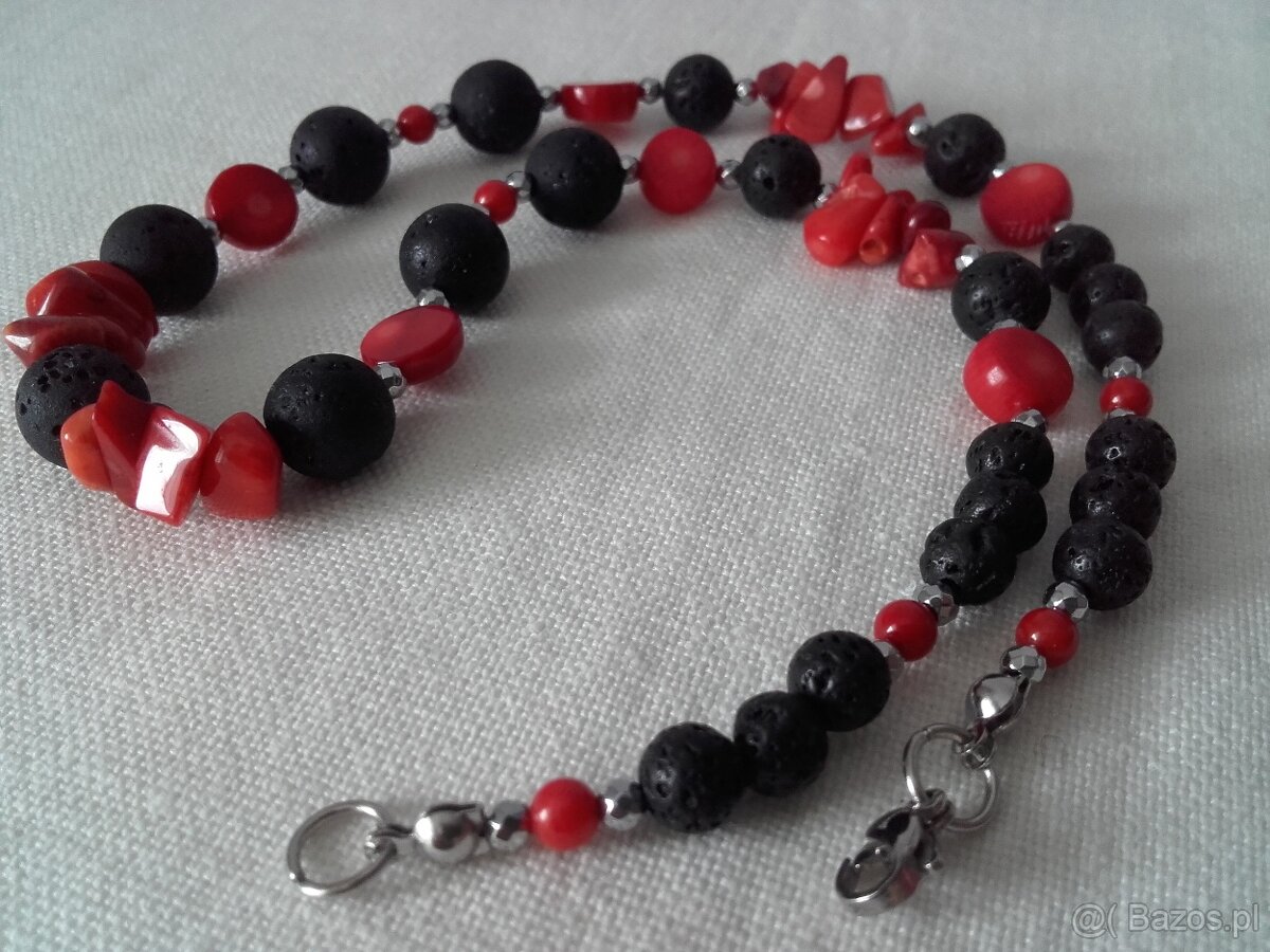 Naszyjnik koral lawa - 3