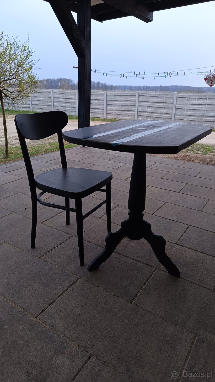 Stolik kawowy plus krzesło PRL - 3