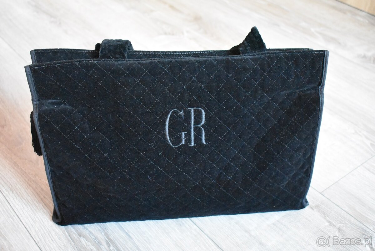 Torba shopper czarny aksamit - 3