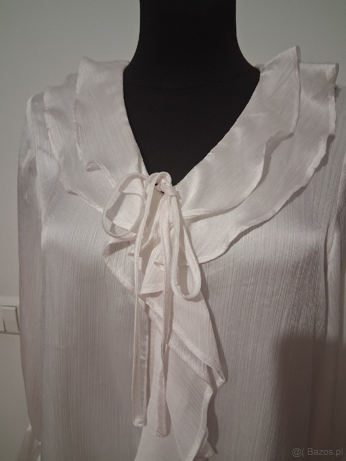 Elegancka biała bluzka M - 3