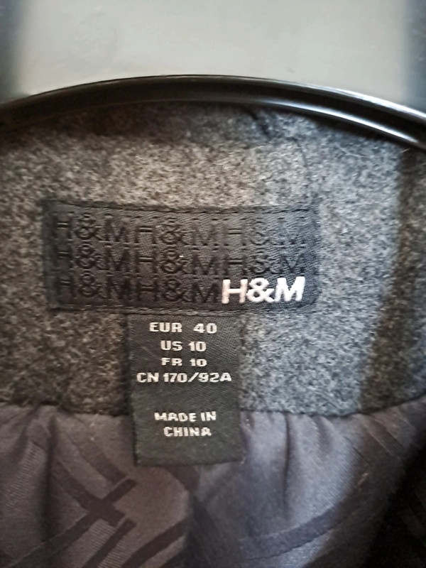 Popielata kurtka wełniana firmy HM. - 3