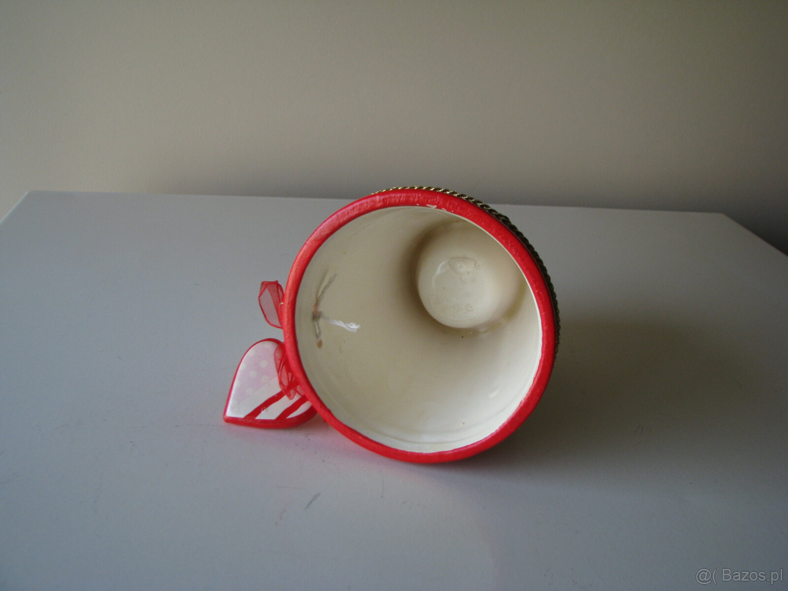 Ceramiczne naczynko, osłonka na doniczkę z serduszkiem wazon - 3