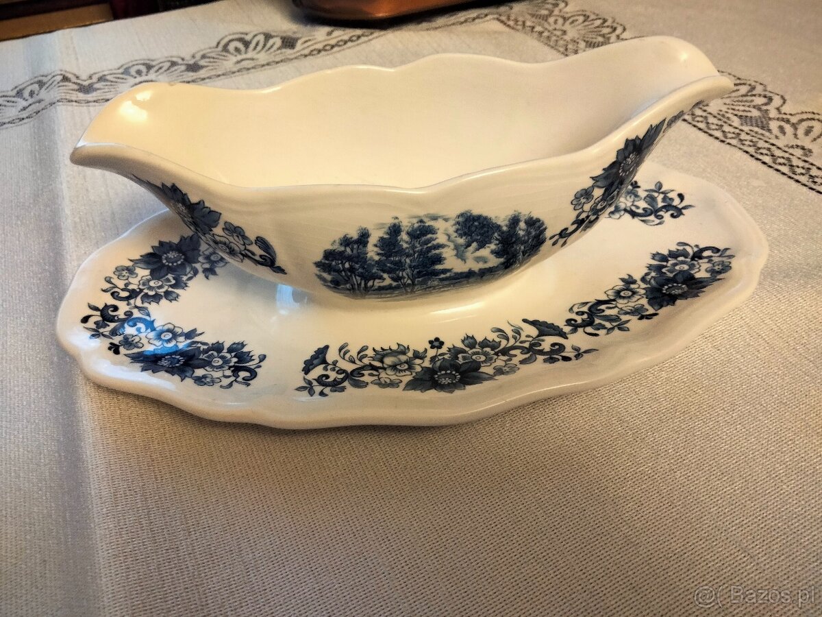 Stara porcelana Francja sygnowana Derby Sarreguemines- sosje - 3