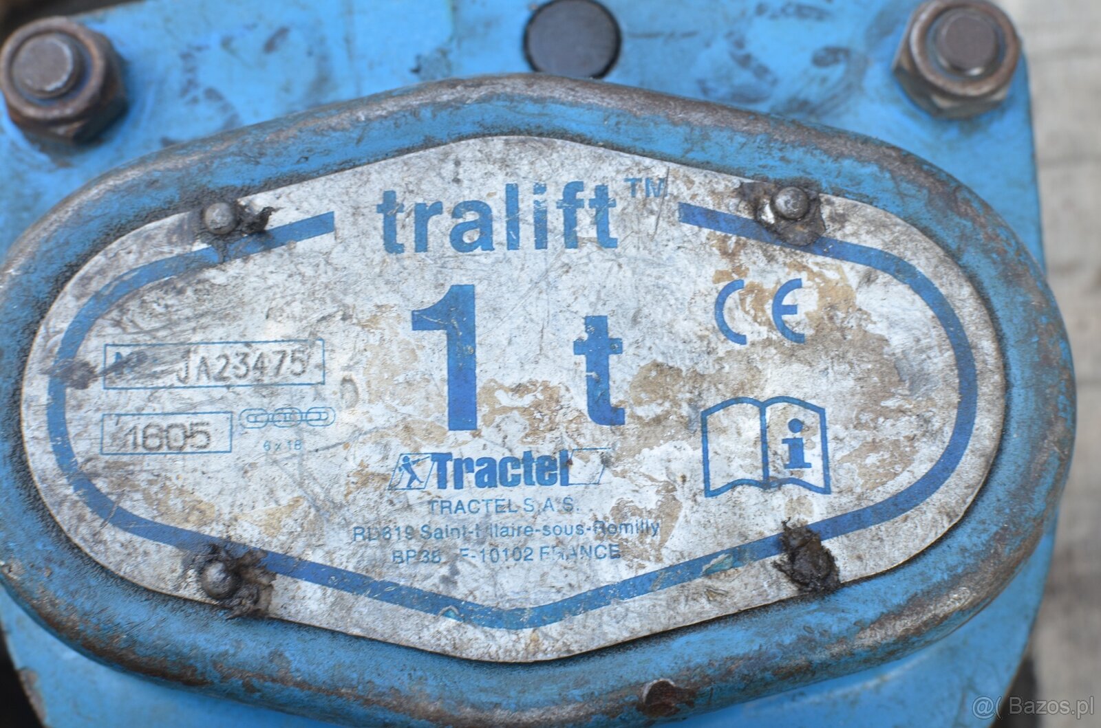 Ręczny wciągnik łańcuchowy Tractel Tralift – 1 t (wysokość p - 3