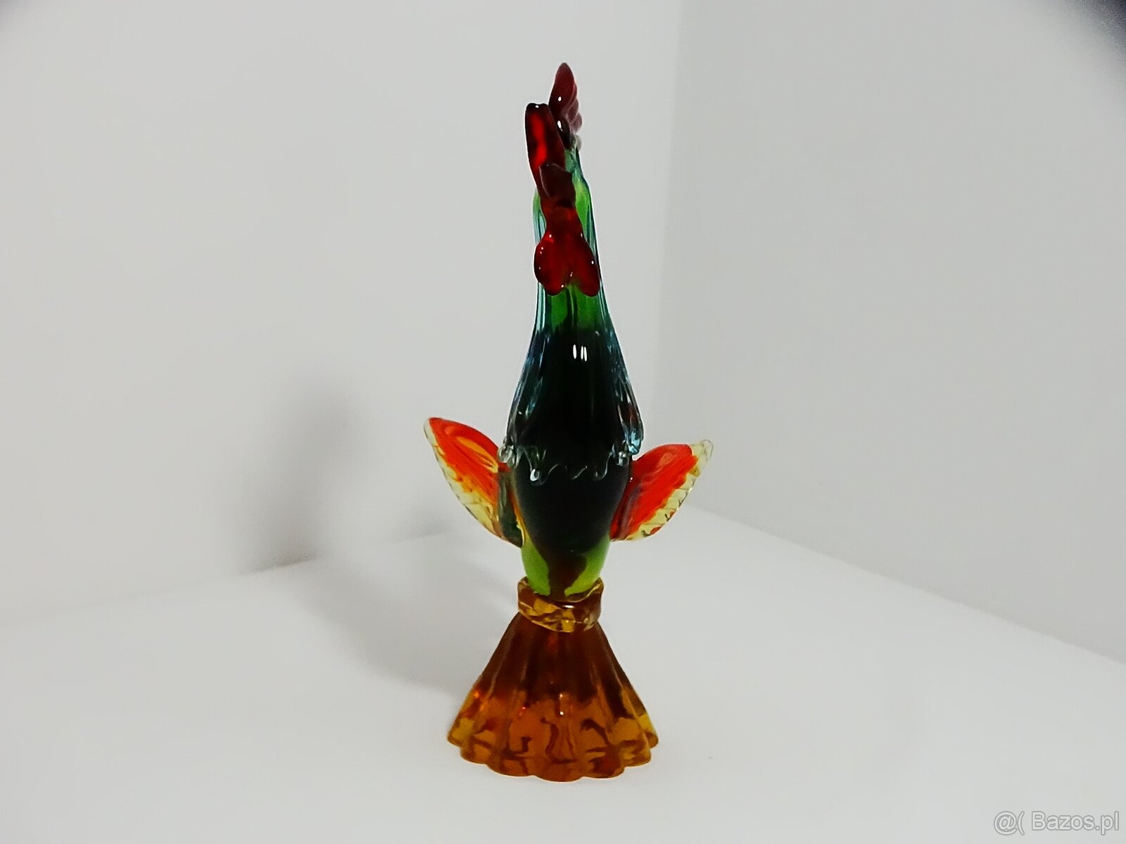 Figurka ze szkła Murano przedstawiająca koguta w dynamicznej - 3