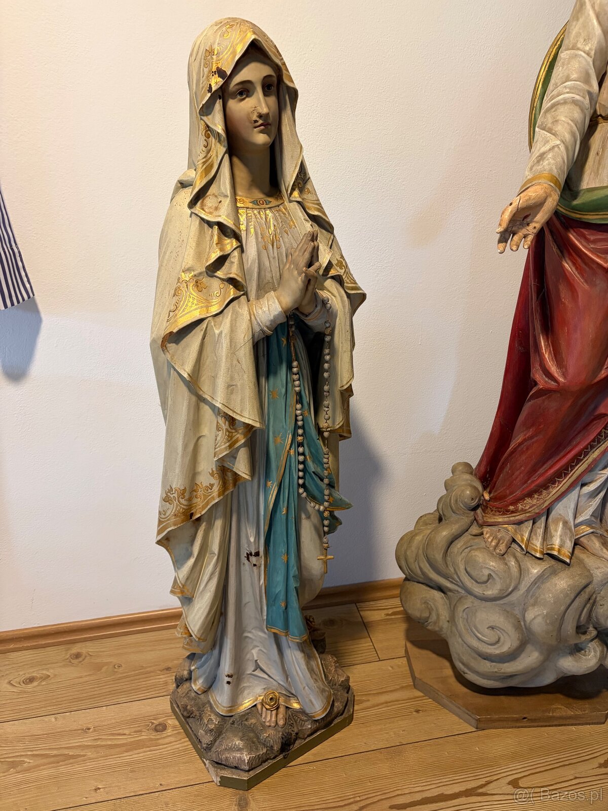 Drewniane figury świątynne 140 i 120 cm - 3
