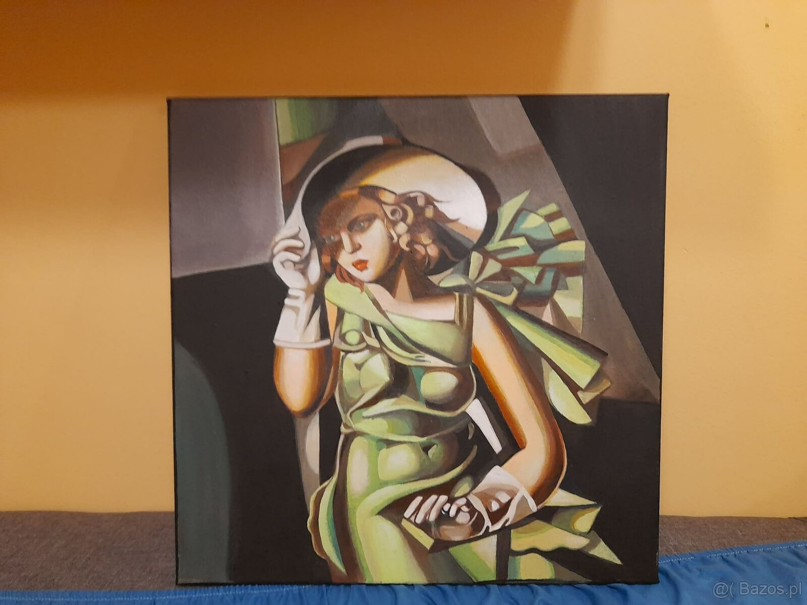 Sprzedam obraz Tamara Łempicka- Kobieta w kapeluszu 40 na 40 - 3