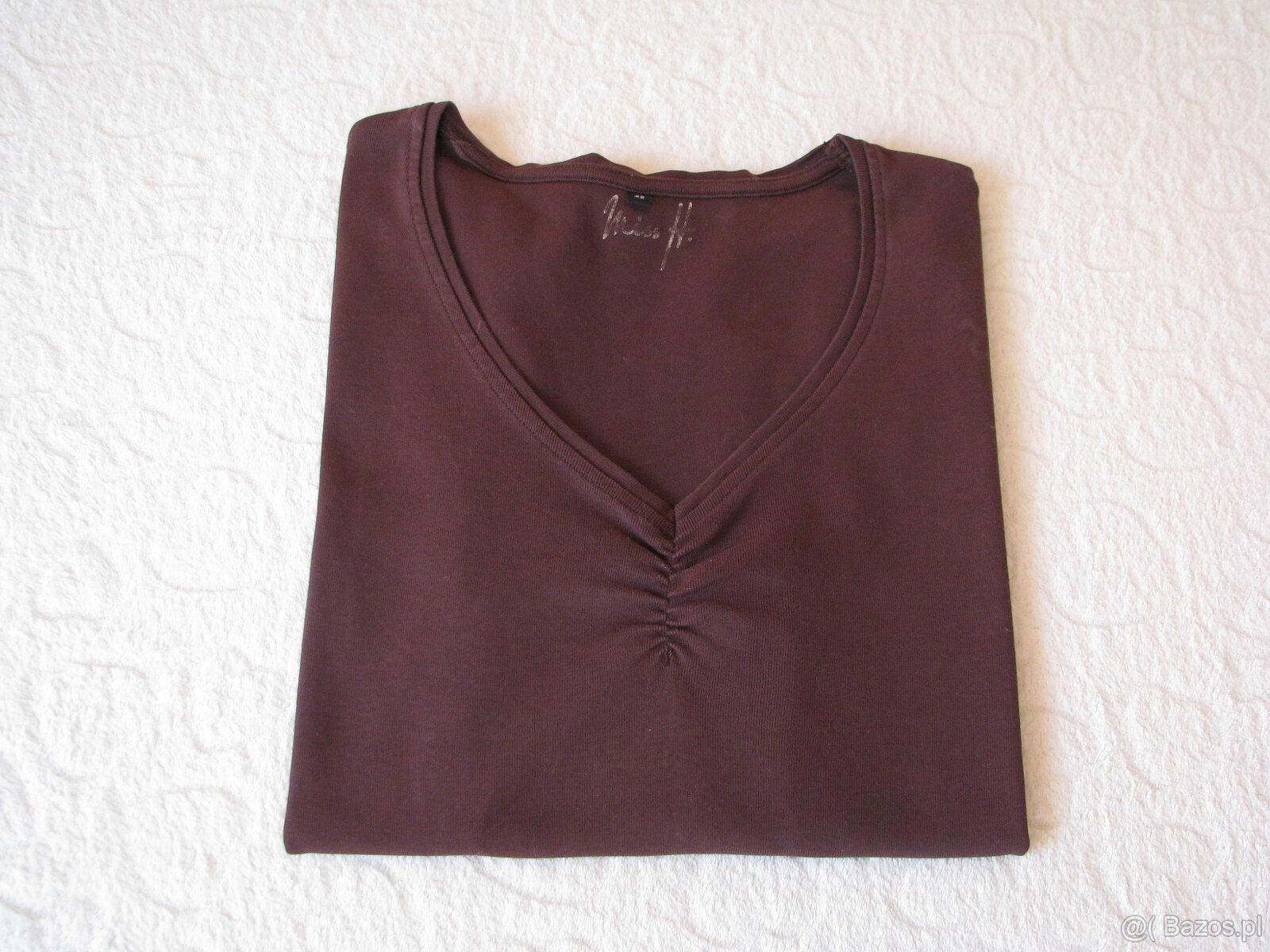 Brązowa koszulka, bluzka z krótkim rękawem T-shirt, rozm. 42 - 3