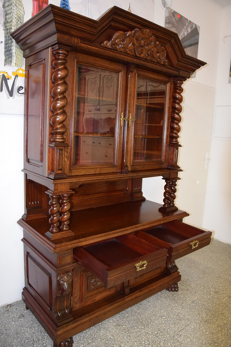 kredens dębowy - meble gdańskie - stan idealny jak nowy - 3