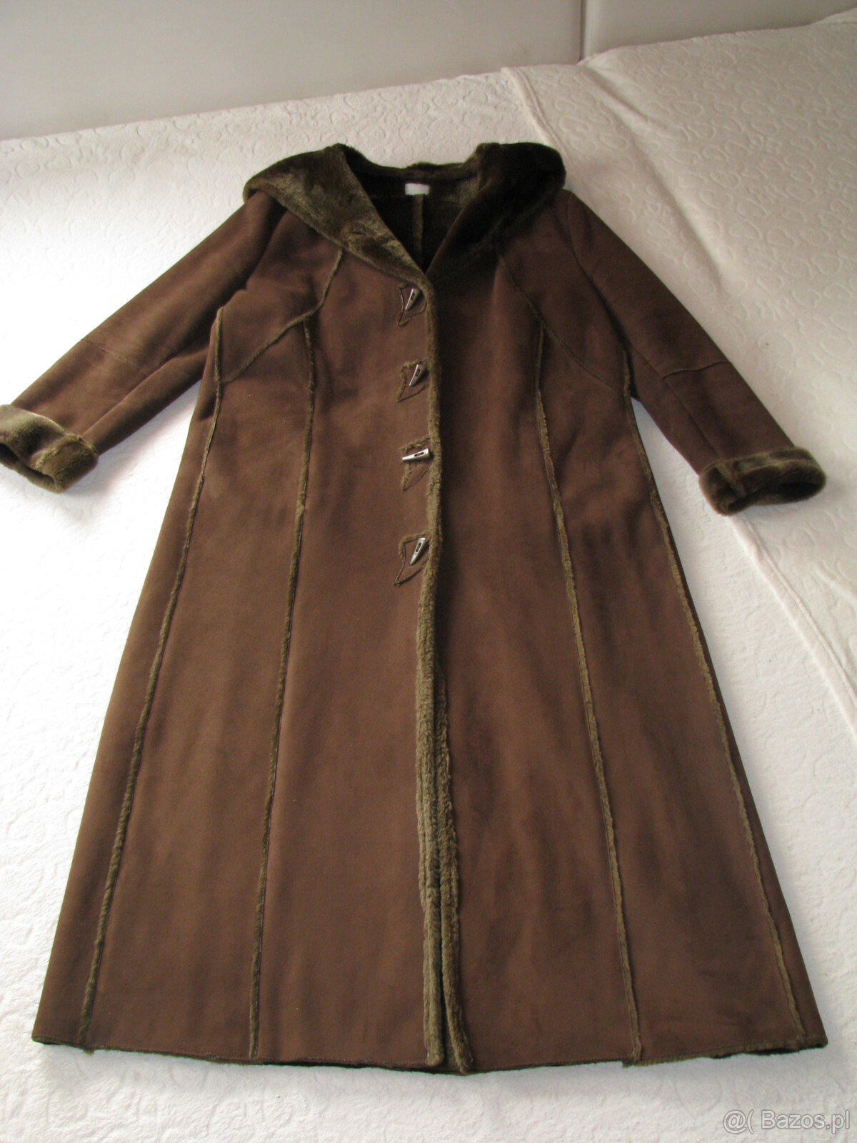 Elegancki kożuszek damski z kapturem, rozm. XXL - 3