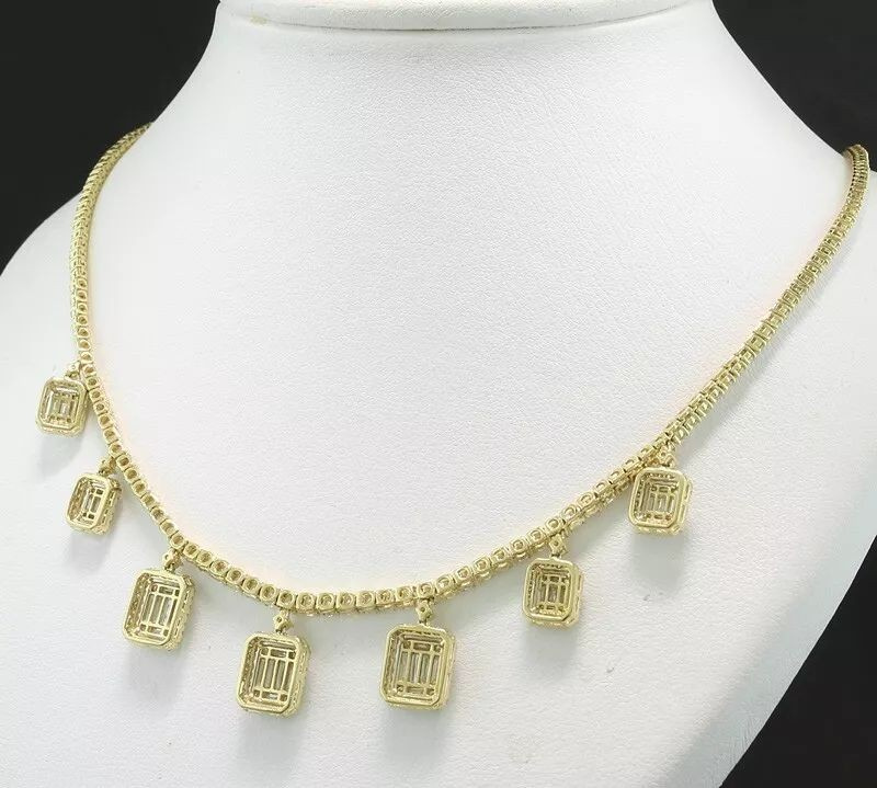 7,25 KARATÓW BRYLANTNY LUKSUSOWY NASZYJNIK ZŁOTA 750 25 GR - 3