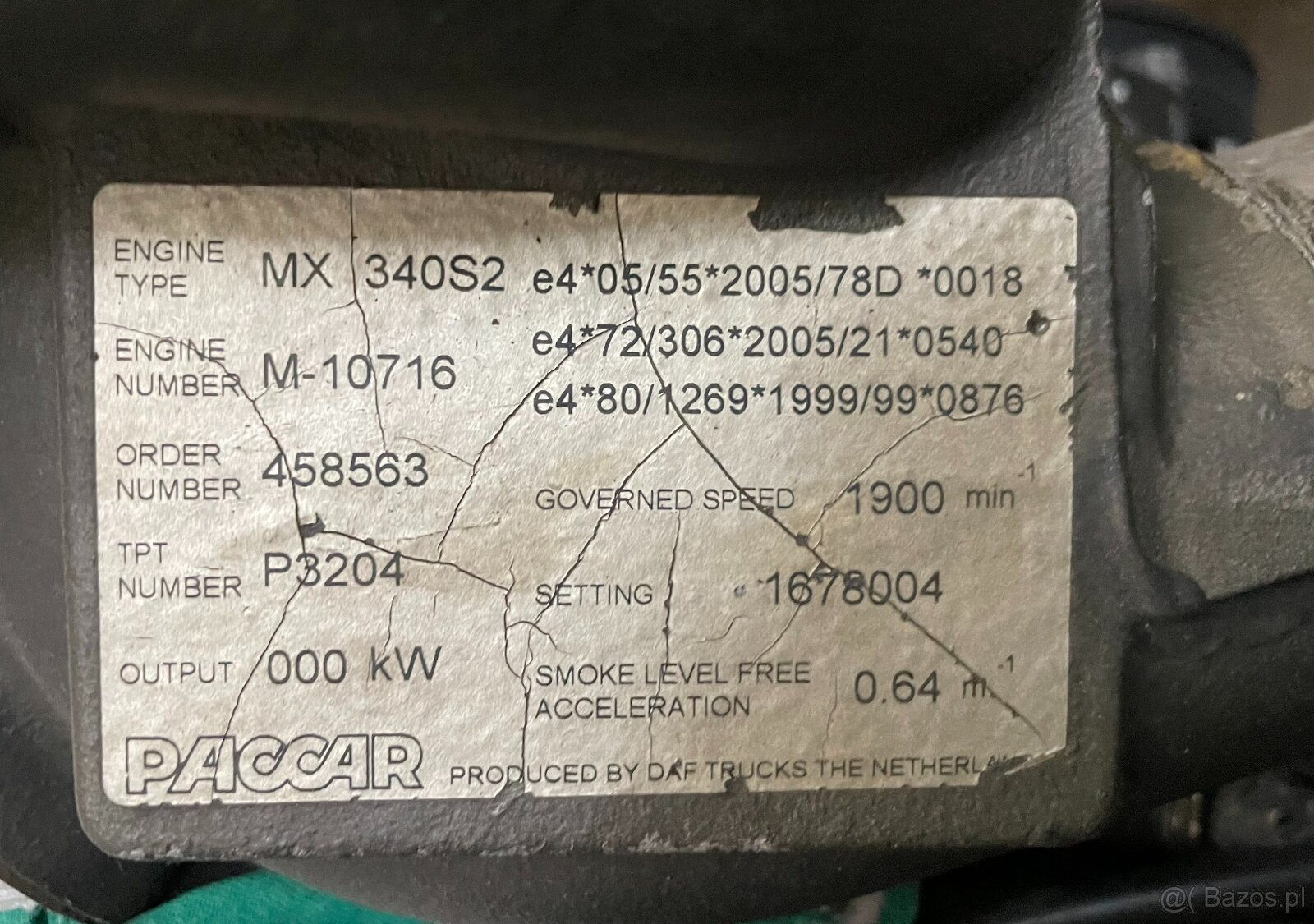 Na sprzedaż silnik PACCAR MX 340S2 - 3