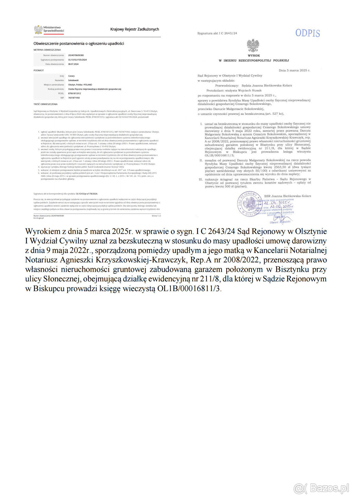 Syndyk sprzeda garaż w Bisztynku - 3