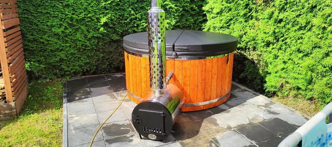 Balia ogrodowa z piecem na drewno, jacuzzi ogrodowe - 3