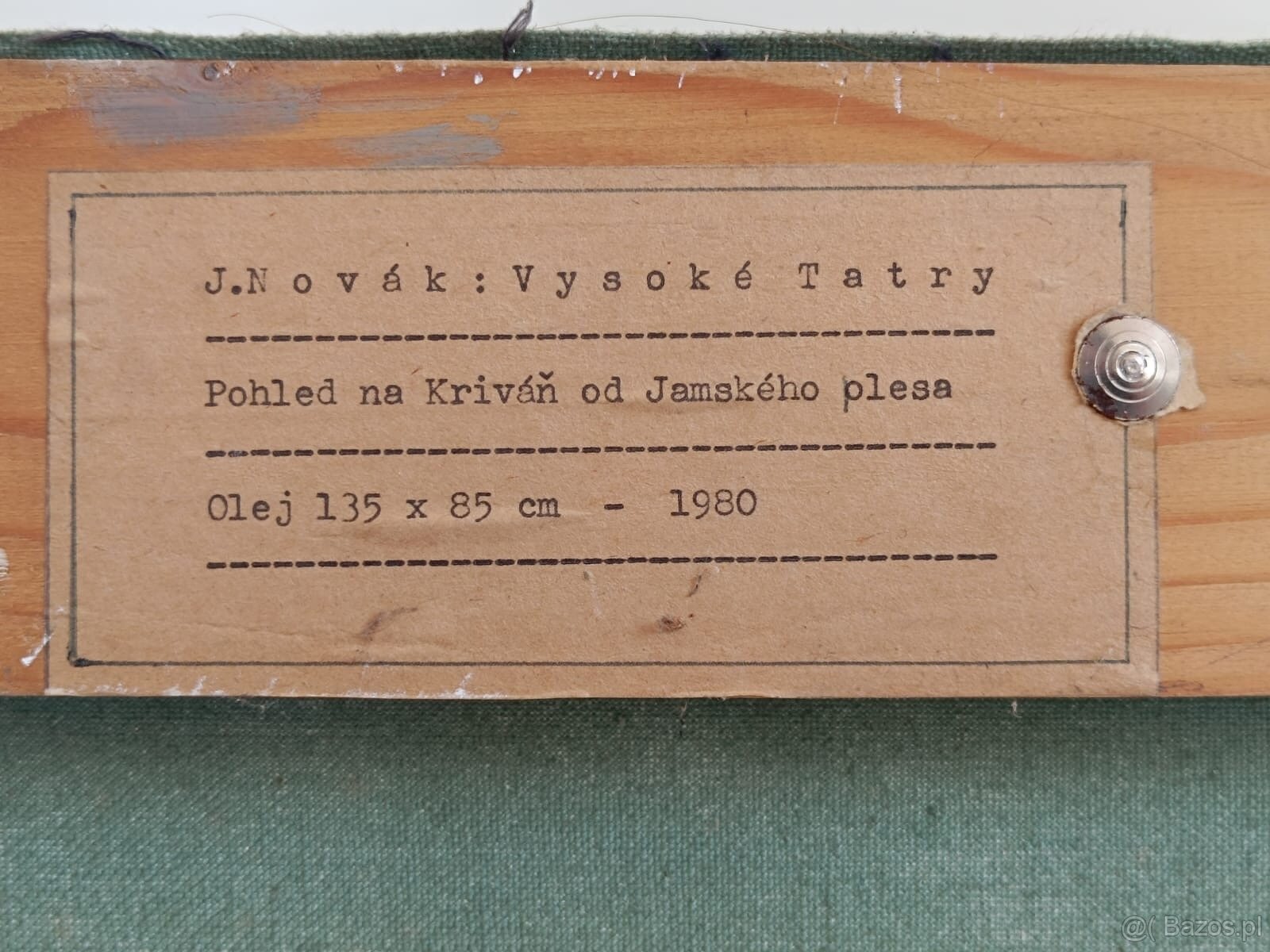 Malarstwo J. Novák, Tatry Wysokie - Krywań, olej na płótnie - 3