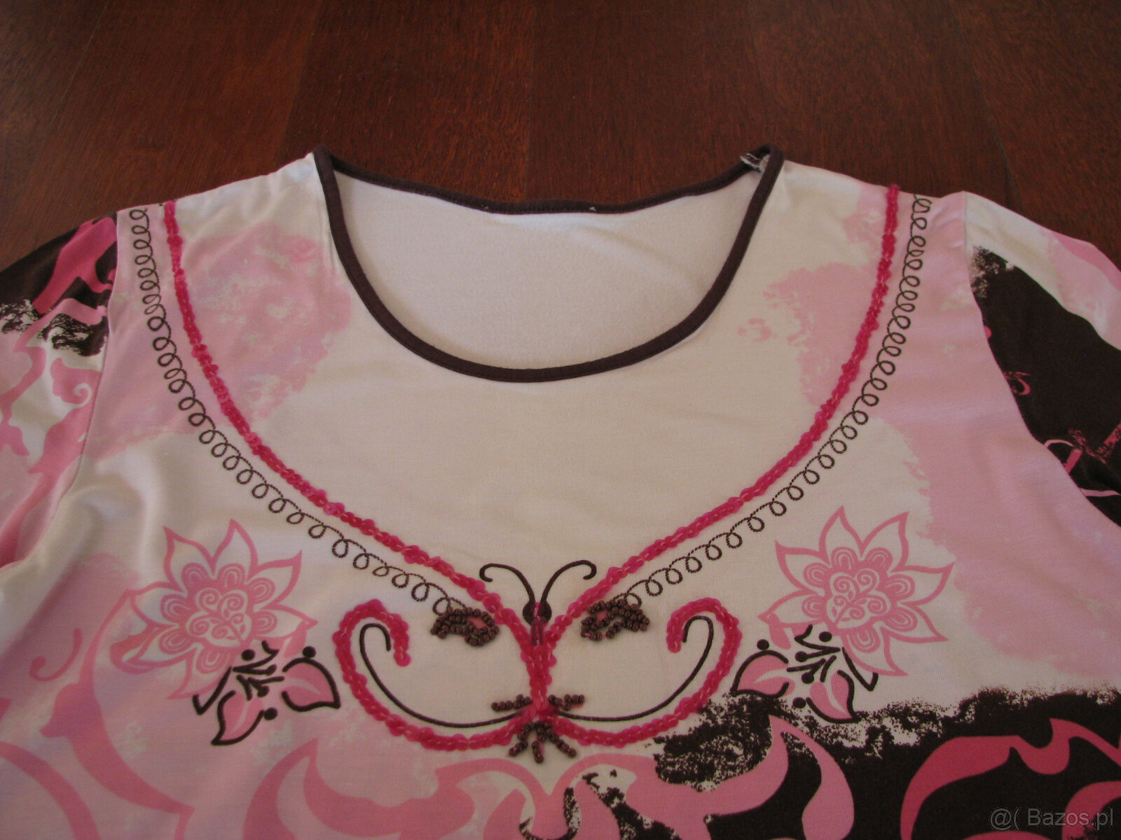 Koszulka damska, bluzka z rękawem 3/4, rozm. M / L cekiny, k - 3