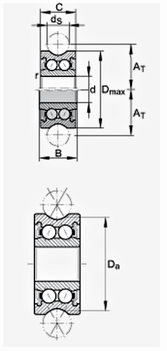 Rolka łożyskowa LFR5201-10 - 2Z , INA GERMANY (NOWE) - 3