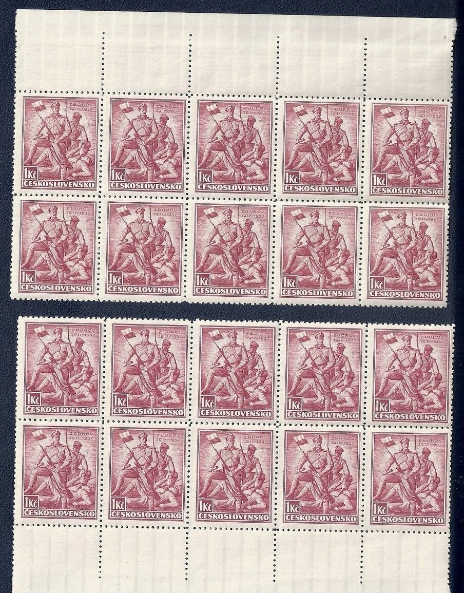 Znaczki, bloki Zborowa 1937, Czechosłowacja I - 3