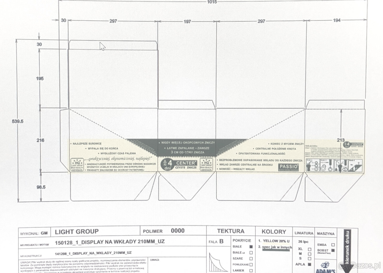 Wykrojniki na: tacki, 3 rozmiary kartonów, stand 3-poziomy. - 3