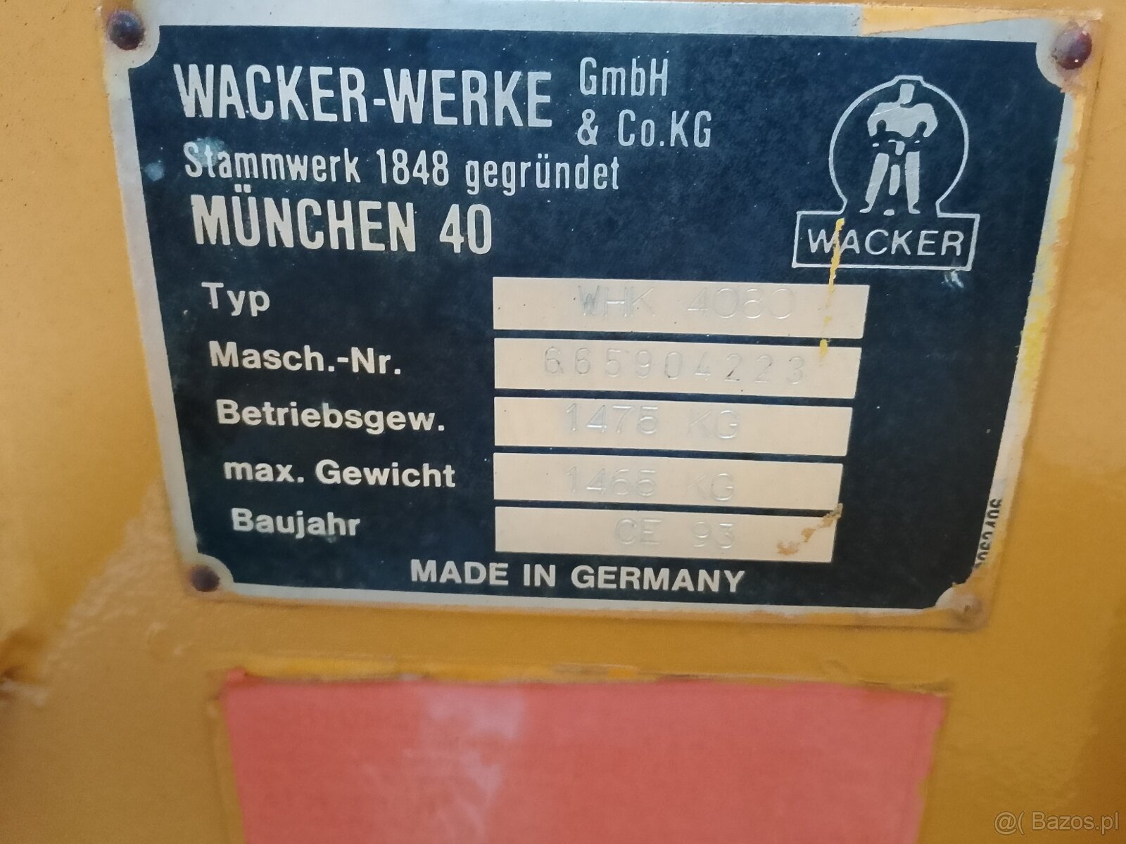Walec wacker zagęszczarka 1,5t - 3