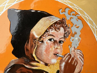 Szyld emaliowany, oryginał ZUBAN CIGARETTES, format poziomy - 3