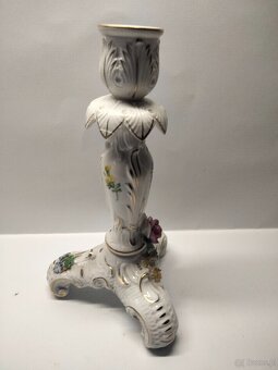 Stara niemiecka porcelana Świecznik sygnowany Gottfried Schi - 3