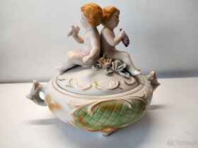 Szkatułka, bomboniera porcelana Putto - 3