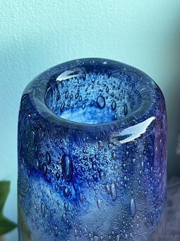 SZKŁO ARTYSTYCZNE - NIEBIESKI WAZON PULEGOSO - 3