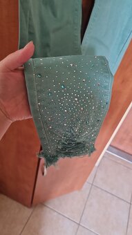 Spodnie mieta z wysoki stan - 3