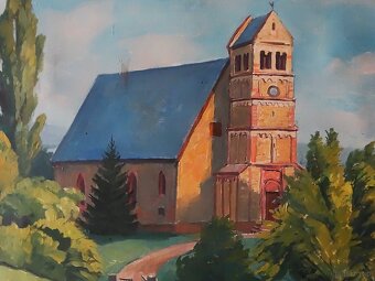 Obraz olejny na płótnie Antone Heydt (1880) pejzaż z winnicą - 3