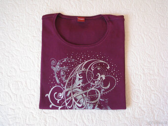 Koszulka OLSEN ze zdobieniami bluzka z krótkim rękawem L/XL - 3