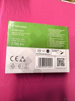Reflektor Tracon SMD LED, czarny, z czujnikiem ruchu - 3