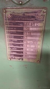 Oferuję do sprzedaży prasę mimośrodową LEN 63 C - 3