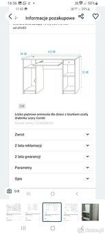 Łóżko pietrowe z biurkiem, szafą - 3