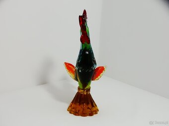 Figurka ze szkła Murano przedstawiająca koguta w dynamicznej - 3