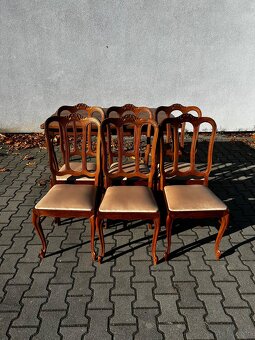 Rozkładany stół z krzesłami w stylu ludwika - 3