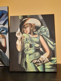 Sprzedam obraz Tamara Łempicka- Kobieta w kapeluszu 40 na 50 - 3
