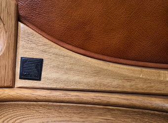 Kler Komplet wypoczynkowy 2+1 drewno,skóra prawdziwa - 3