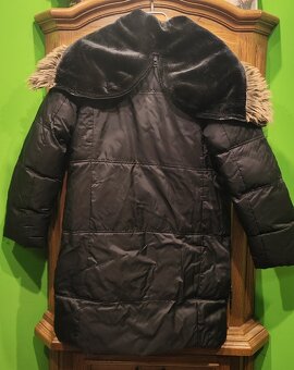 Czarna ciepła kurtka zimowa z kapturem/kołnierz - 3