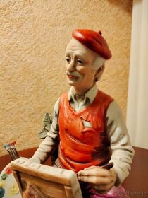 Włoska porcelana sygnowana Merlini Figura Malarz obrazów - 3