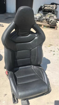 Audi R8 Fotele Wingback Kubełkowe OEM Czarna Skóra - 3