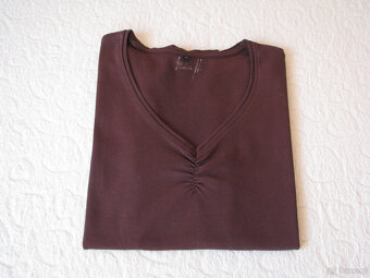 Brązowa koszulka, bluzka z krótkim rękawem T-shirt, rozm. 42 - 3