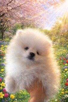 SZPIC MINIATUROWY POMERANIAN ŚLICZNY MALUTKI BIAŁY PIESEK - 3