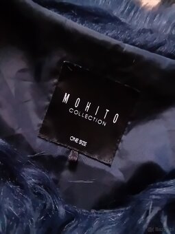 Granatowa kamizelka damska futrzana ciepła zimowa - 3