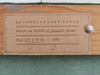 Malarstwo J. Novák, Tatry Wysokie - Krywań, olej na płótnie - 3