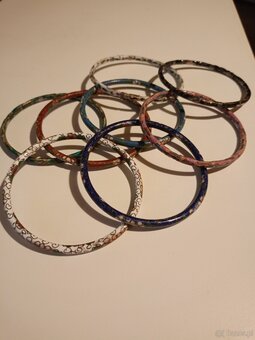Bransoletki cloisonne  chińskie motywy kwiatowe. 8 sztuk. - 3