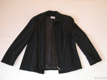 Czarny klasyczny żakiet na zamek marynarka blezer, rozm. 42 - 3