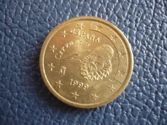 Moneta 50 Eurocent. Miguel Cervantes z 1999 roku. Stan BDB. - 3