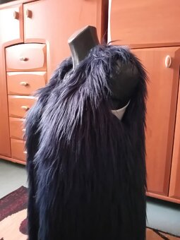 Granatowa kamizelka damska futrzana ciepła zimowa - 3